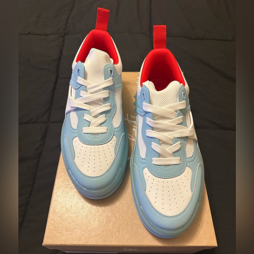 Christian Louboutin Sky Blue and White Sneakers